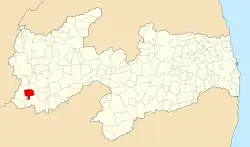 Localização de Ibiara na Paraíba