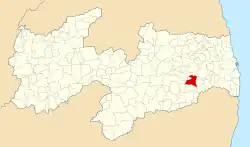 Localização de Ingá na Paraíba