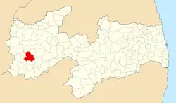 Localização de Itaporanga na Paraíba