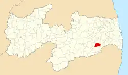 Localização de Itatuba na Paraíba