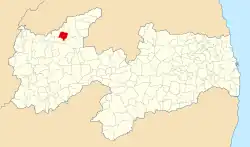 Localização de Jericó na Paraíba