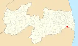 Localização de Juripiranga na Paraíba