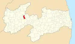 Localização de Malta na Paraíba