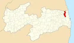 Localização de Mamanguape na Paraíba