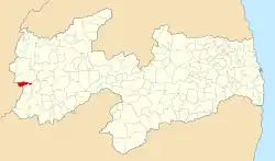 Localização de Monte Horebe na Paraíba