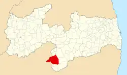 Localização de Monteiro na Paraíba