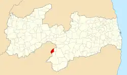 Localização de Ouro Velho na Paraíba