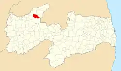 Localização de Riacho dos Cavalos na Paraíba