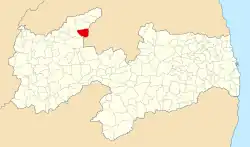 Localização de São Bento na Paraíba