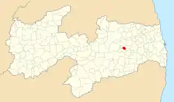 Localização de São Sebastião de Lagoa de Roça na Paraíba