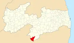 Localização de São Sebastião do Umbuzeiro na Paraíba