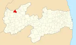 Localização de Santa Cruz na Paraíba