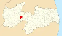 Localização de Santa Terezinha na Paraíba