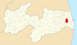 Localização de Sapé na Paraíba