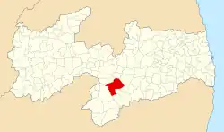 Localização de Serra Branca na Paraíba