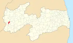 Localização de Serra Grande na Paraíba