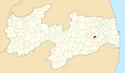 Localização de Serra Redonda na Paraíba