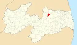 Localização de Sossego na Paraíba