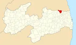 Localização de Tacima na Paraíba