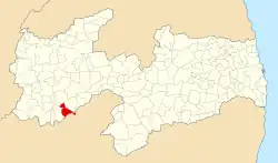 Localização de Tavares na Paraíba