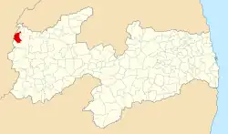 Localização de Triunfo na Paraíba