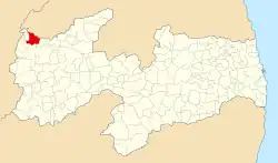 Localização de Uiraúna na Paraíba