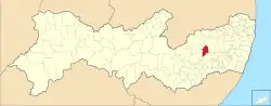 Localização de São Caetano em Pernambuco
