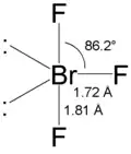 Estrutura química do trifluoreto de bromo