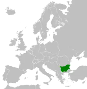Localização de Bulgária