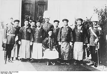 Zaifeng (Prince Chun) with his escorts and German officers in Qingdao