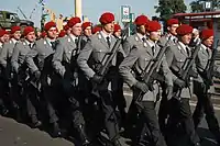 Soldados alemães em marcha.