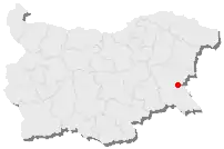 Localização de Burgas na Bulgária