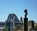 Busto de retrato em Sydney revelado pelo príncipe herdeiro e princesa da Dinamarca em 2005.