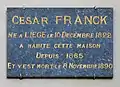 César Franck morava no numéro 95 de 1865 até sua morte em 1890.