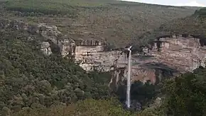 Vista da Cachoeira do Corisco, em Sengés.