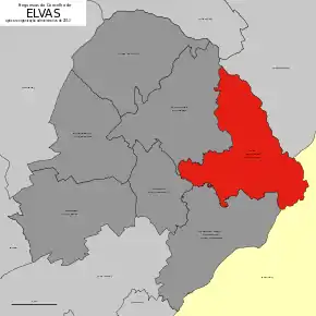 Localização no município de Elvas