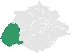 Localização de Calvillo no estado de Aguascalientes