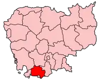 Localização no Camboja