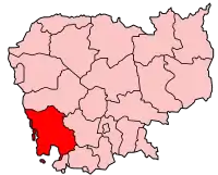 Localização no Camboja