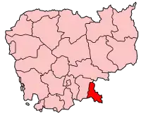 Localização no Camboja