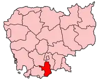 Localização no Camboja