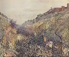 Boulevard Montmartre, Mardi Gras, au coucher du soleil (1897), Camille Pissarro, no Museu de Arte, em Winterthur