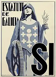 Cartaz em prol do Estatuto de Autonomia da Galiza de 1936.