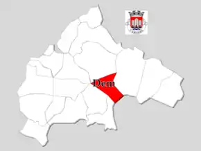 Localização no município de Caminha