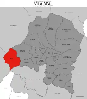 Localização no município de Vila Real