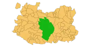 Localização da comarca de Campo de Calatrava na província de Cidade Real