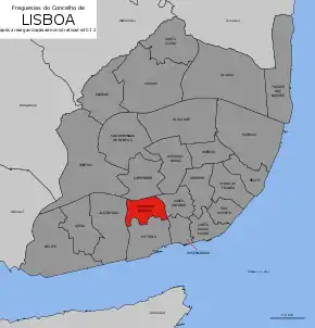 Localização no município de Lisboa