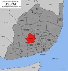 Localização no município de Lisboa