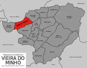 Localização no município de Vieira do Minho