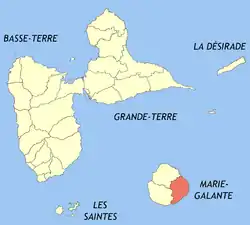 Localização de Capesterre-de-Marie-Galante em Guadalupe